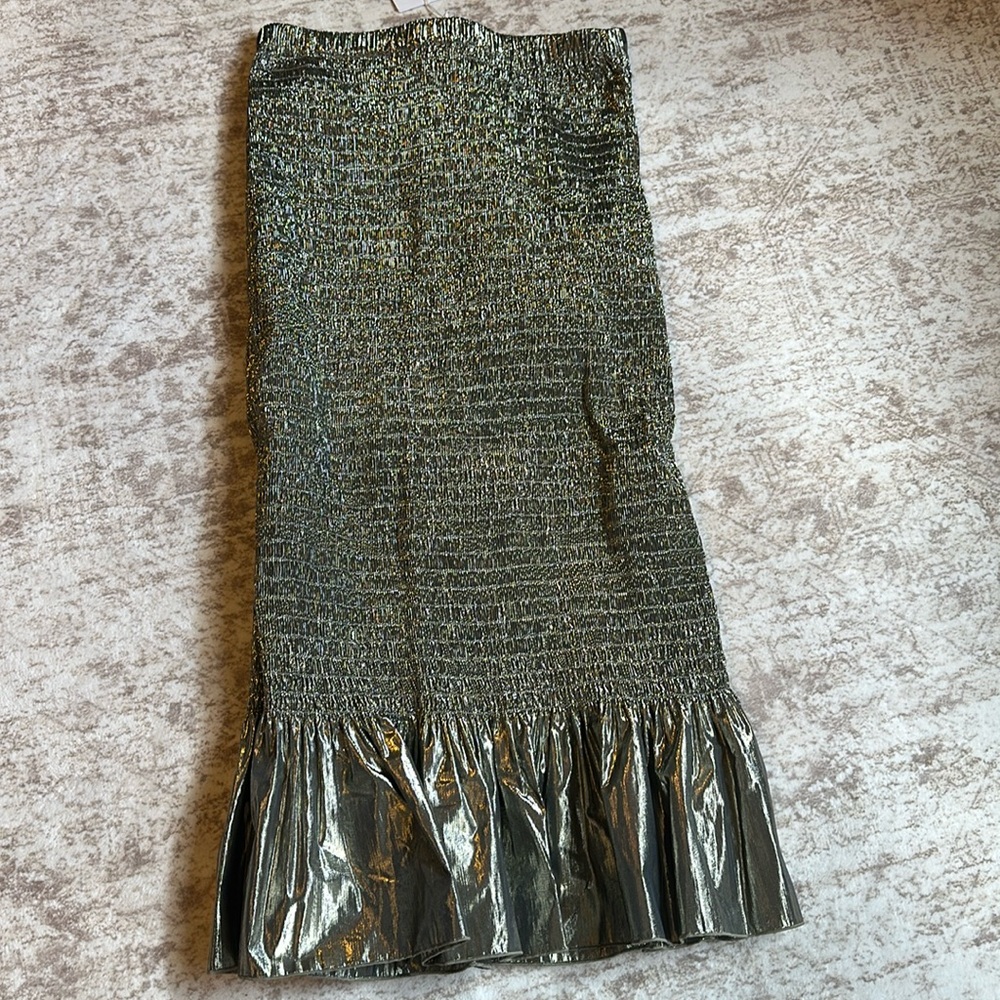& other Stories Flounced foil skirt